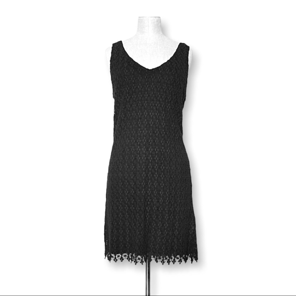 Velvet by Graham & Spencer Black Lace Sheath Dress Size Medium